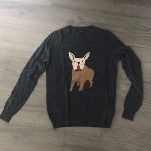 Jcrew grey bulldog sweater size Small